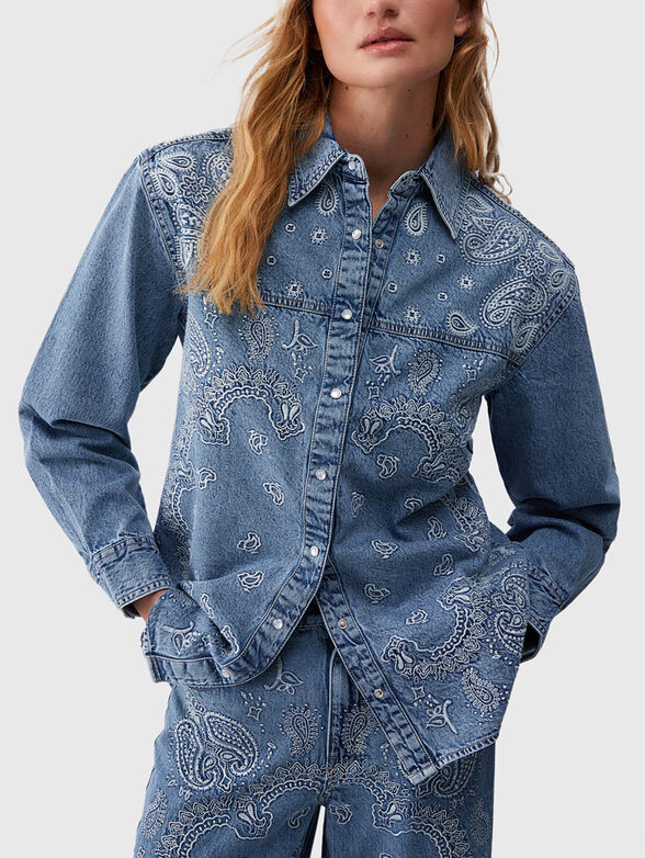 Denim shirt with embroidery - 1