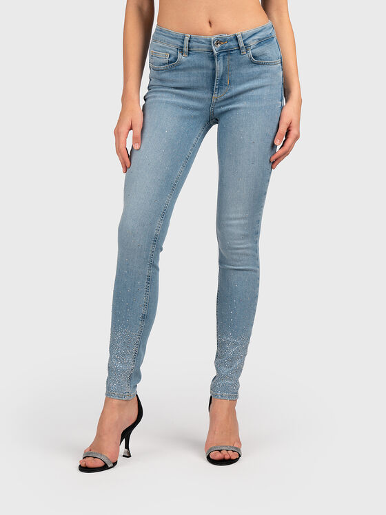 Skinny jeans with rhinestones - 1