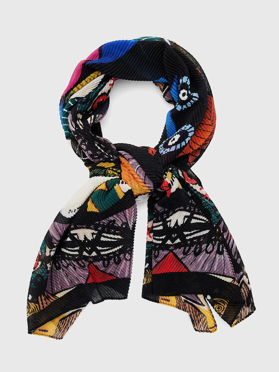 Multicoloured scarf with abstract print - 1