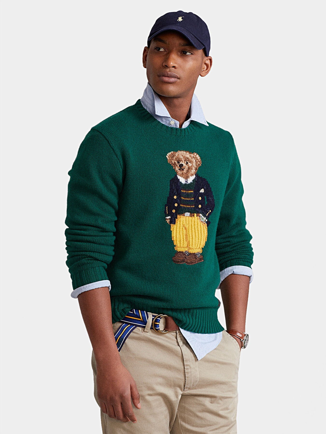 Green polo sweater sale