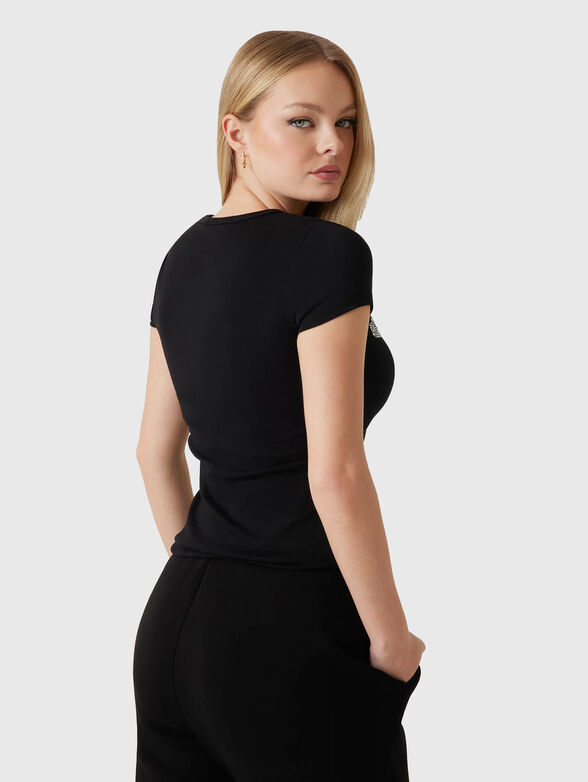 KIARA black T-shirt with rhinestones - 3