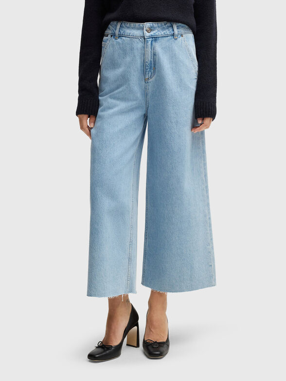High-waisted jeans with wide legs - 1