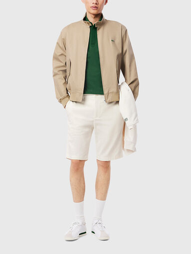 Shorts with logo embroidery in brown - 5