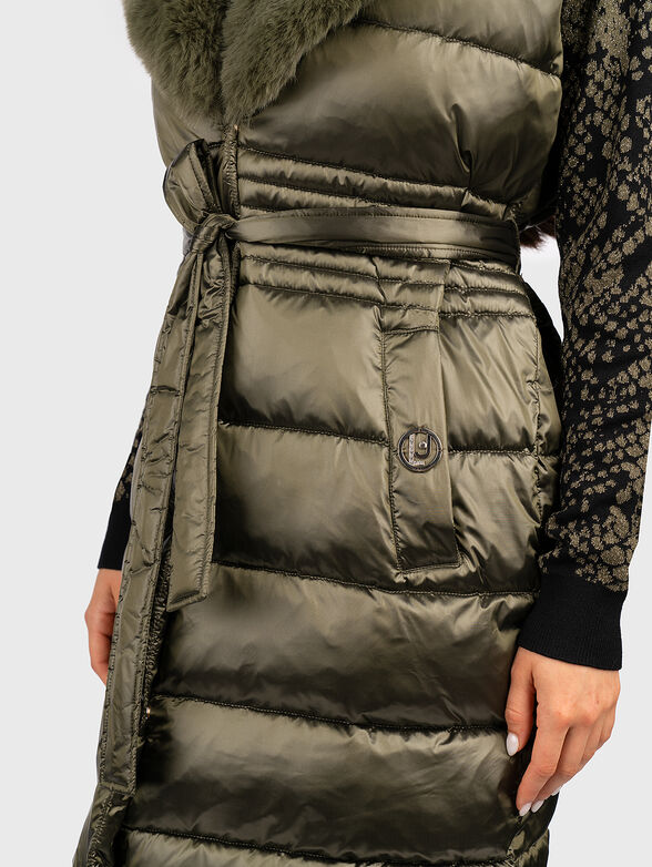 Padded vest with faux fur collar - 6