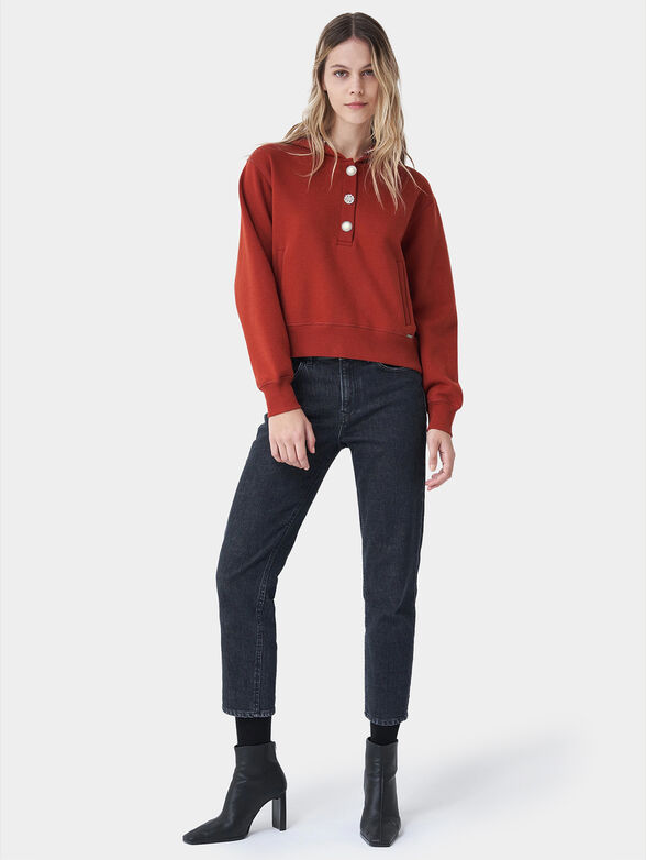 Hooded sweatshirt and accent buttons - 1