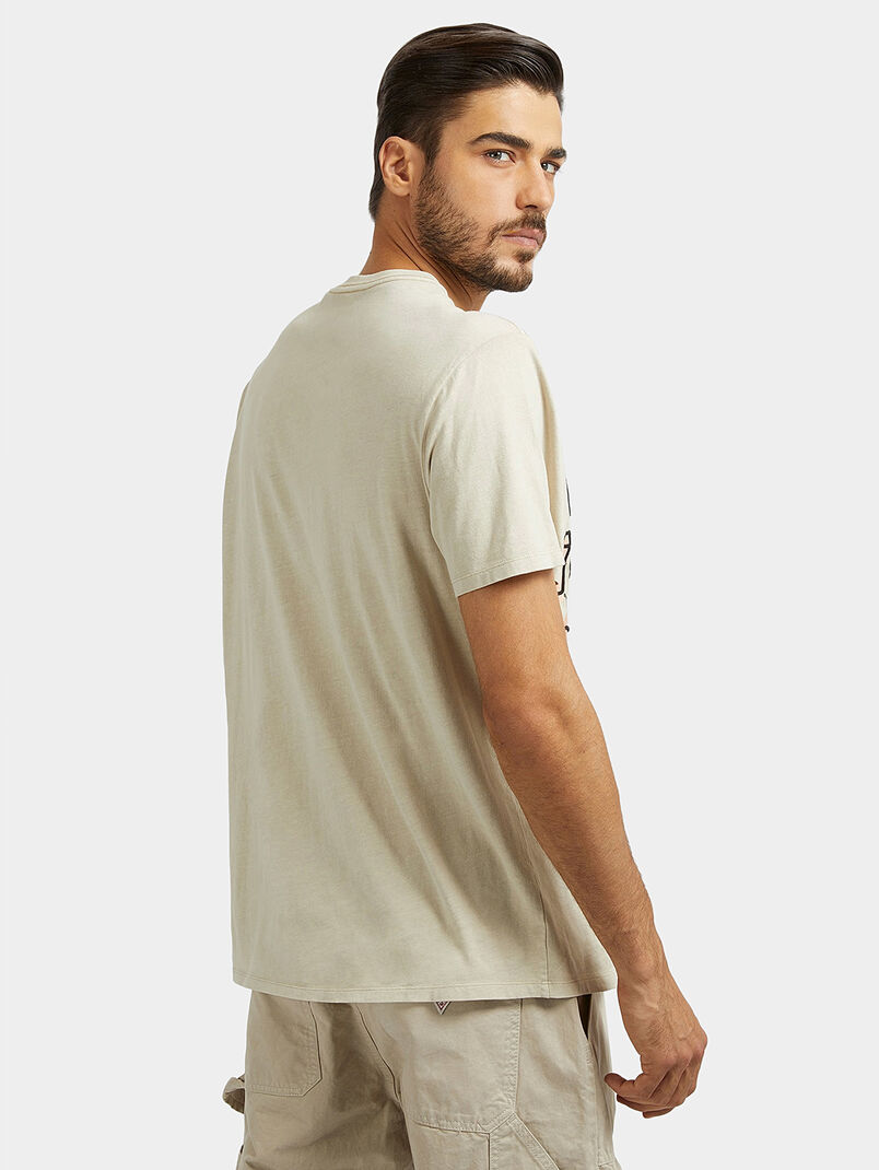 T-shirt with accent print in ecru color - 3