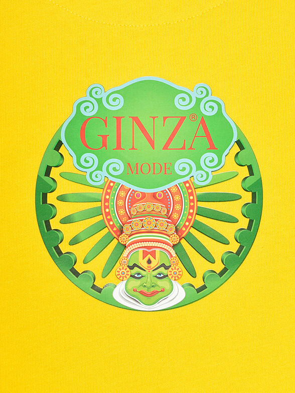 GMTS009 T-shirt with accent prints in yellow color - 5