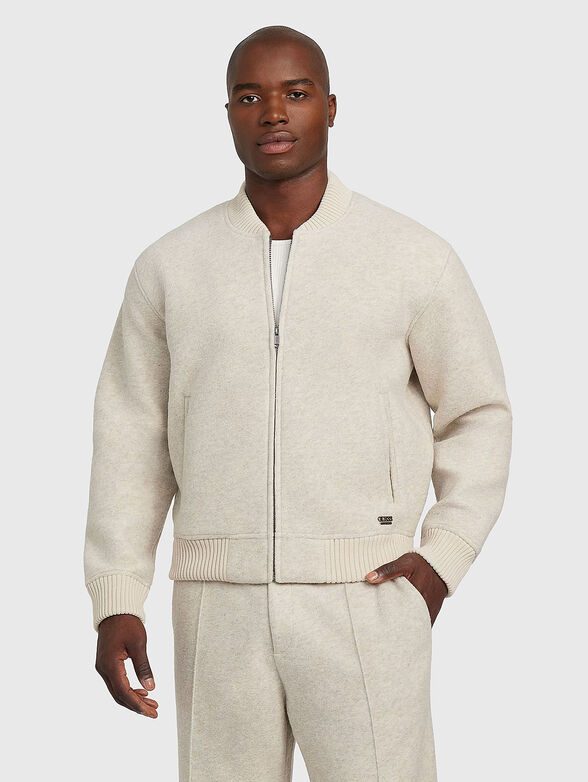 Wool blend bomber jacket - 1