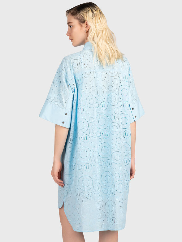 Black shirt dress with English embroidery - 2