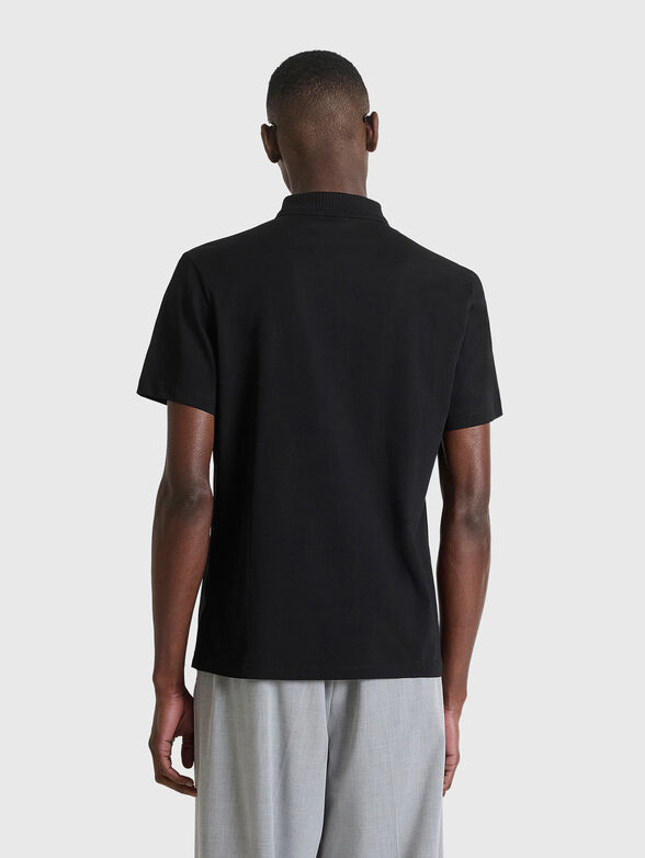 Cotton polo shirt in black - 2