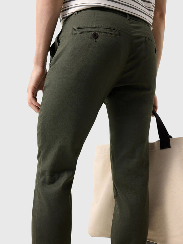 Linen and cotton blend trousers - 3