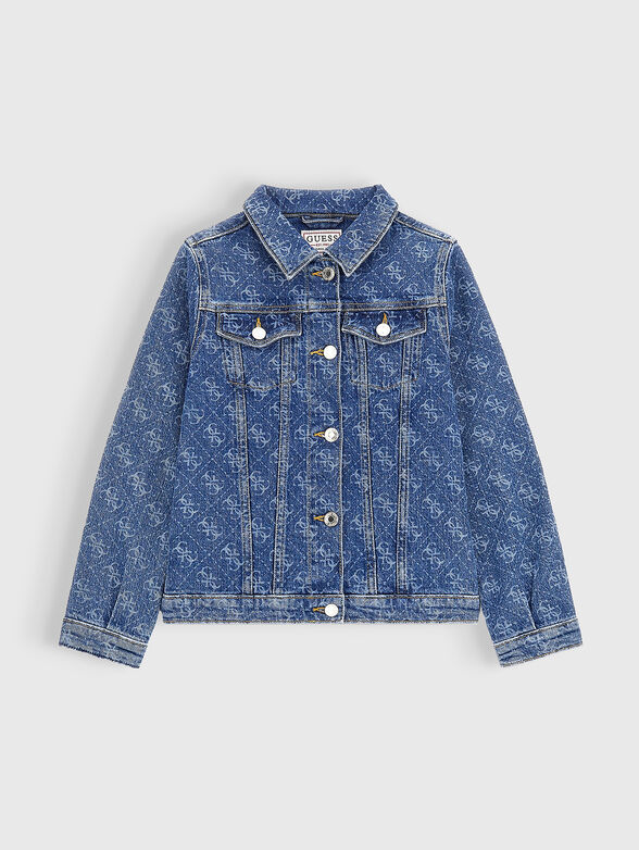 Denim jacket with monogram 4G logo print - 1