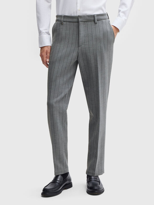 Striped slim trousers - 1