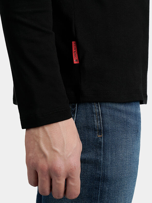 Black blouse with contrasting elements - 3