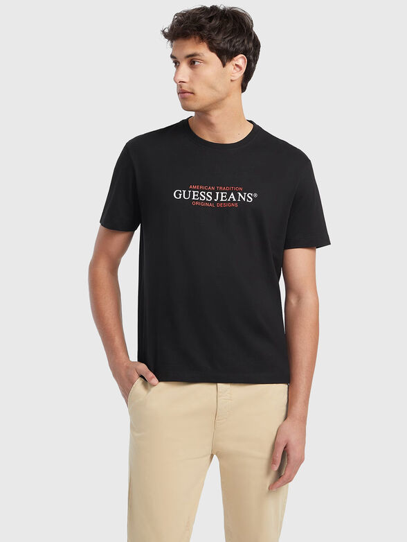 Black T-shirt with logo print - 1