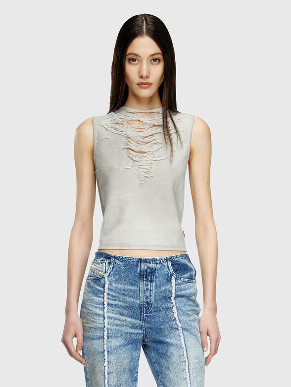 T-YASMINA top with rips - 2