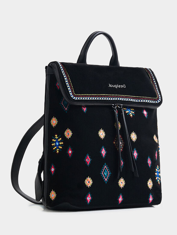 Square backpack with embroidery - 3