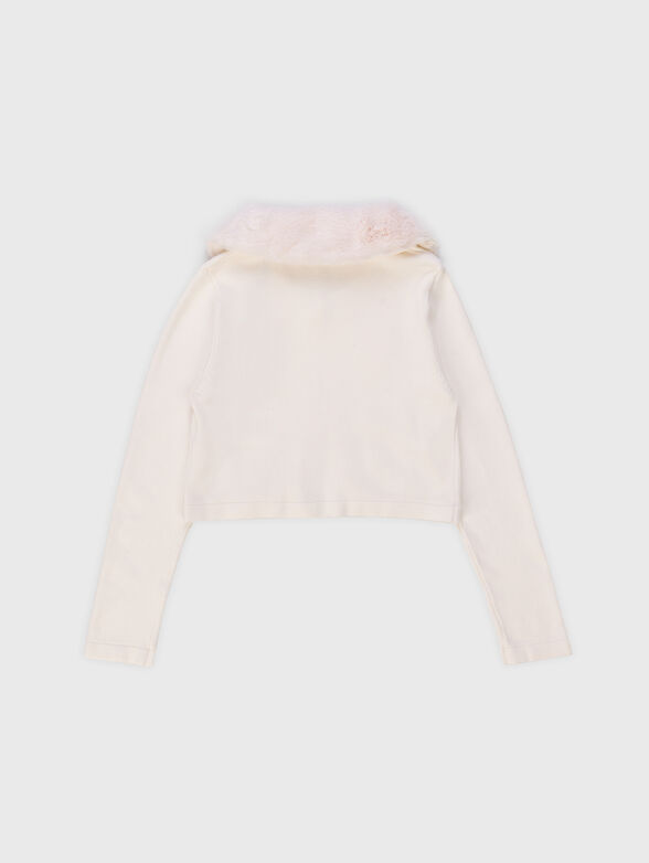 Cardigan with fluffy collar - 2