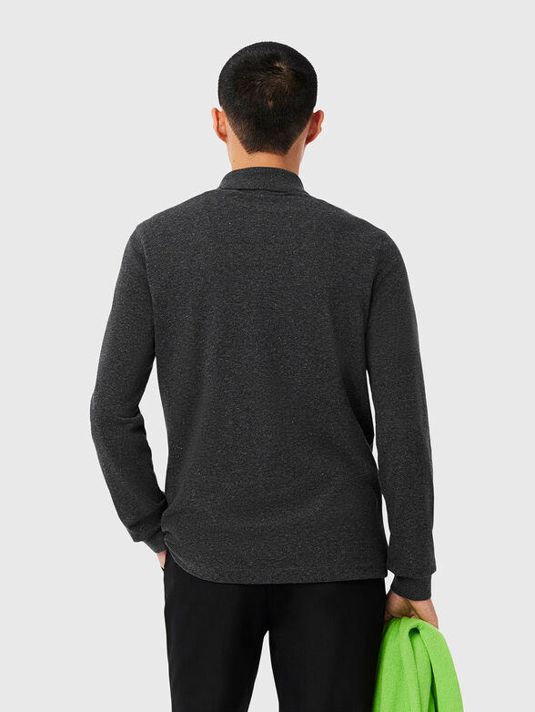 Dark gray cotton polo shirt - 3