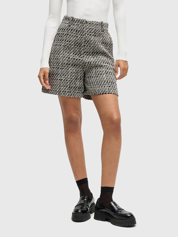 High-waisted boucle shorts - 0