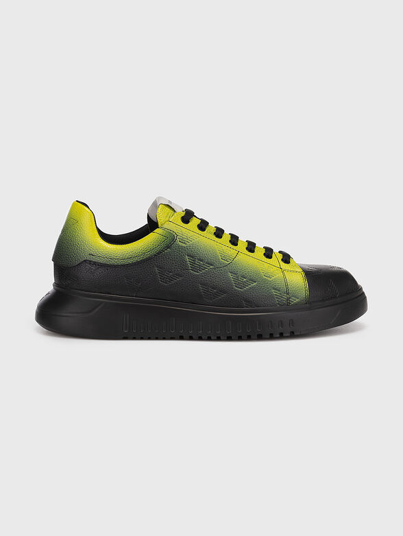 Sport leather shoes with neon ombre effect - 1
