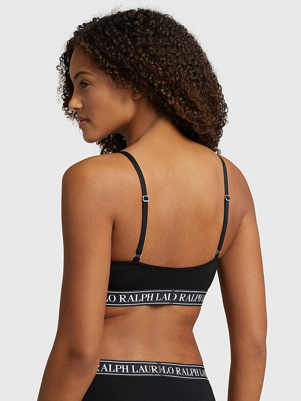Black sports bralette with logo accent - 3