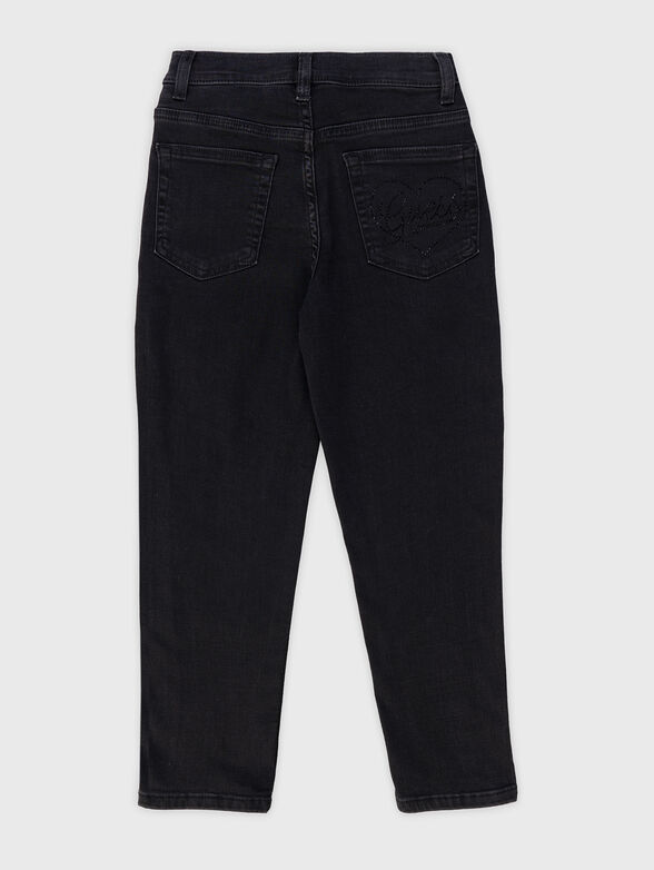 Black denim straight pants - 2