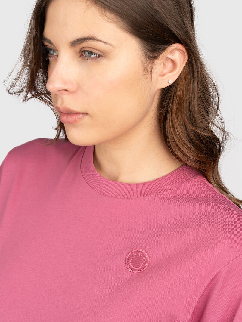 T-shirt with oval neckline and logo - 3