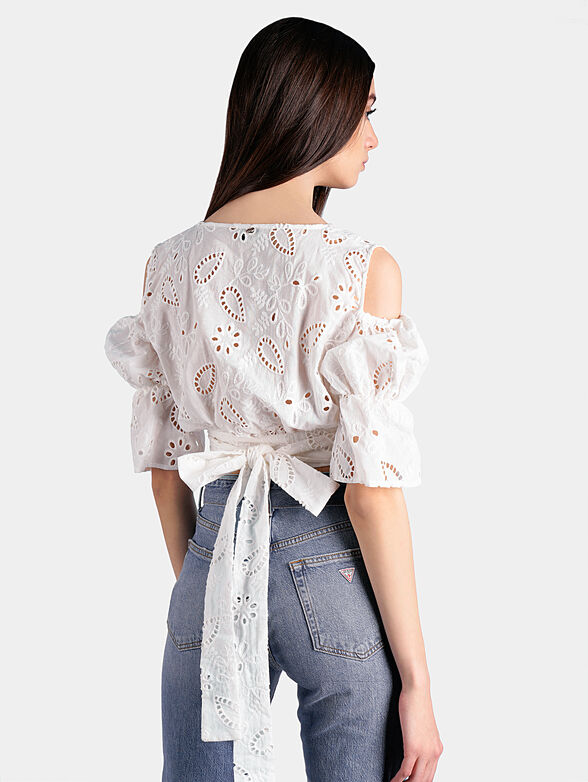 Blouse with anglaise broderie - 2