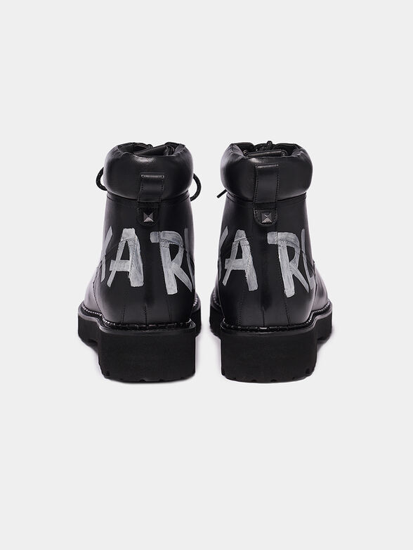 TERRA Leather boots with logo inscription - 3