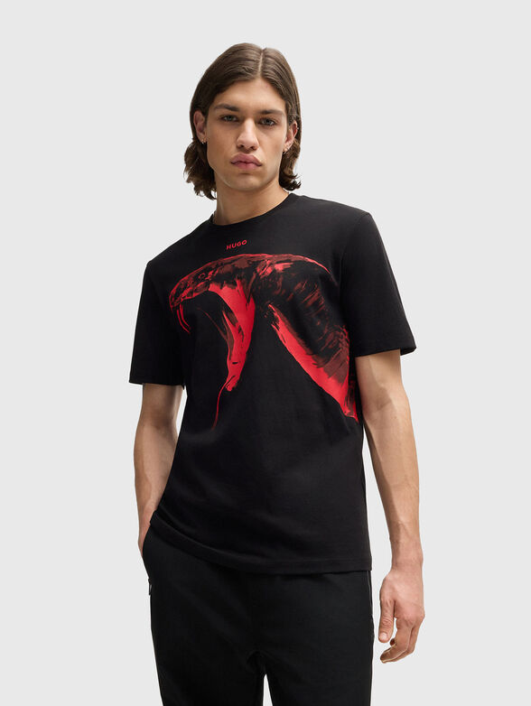 DIKOBRA black T-shirt with print - 1