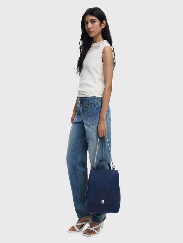 Small embossed flap backpack - 2