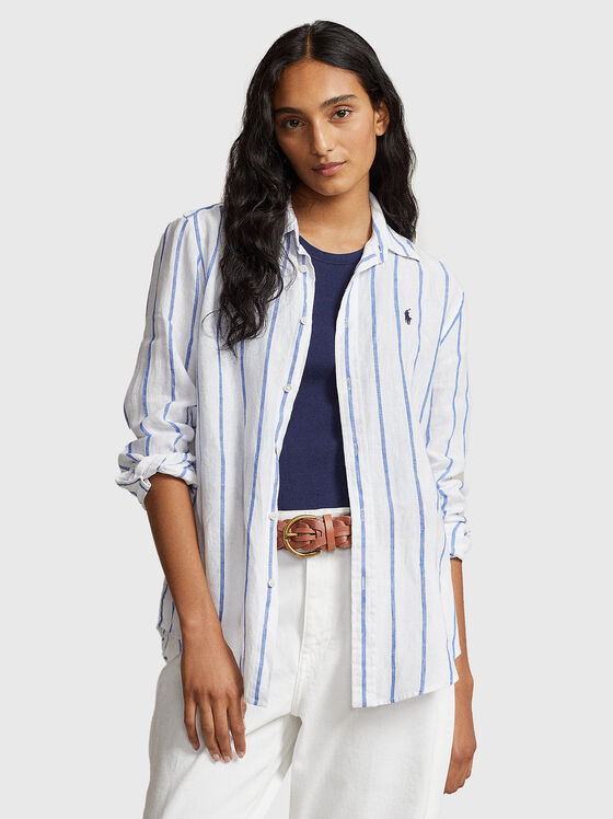 Striped shirt in linen  - 1