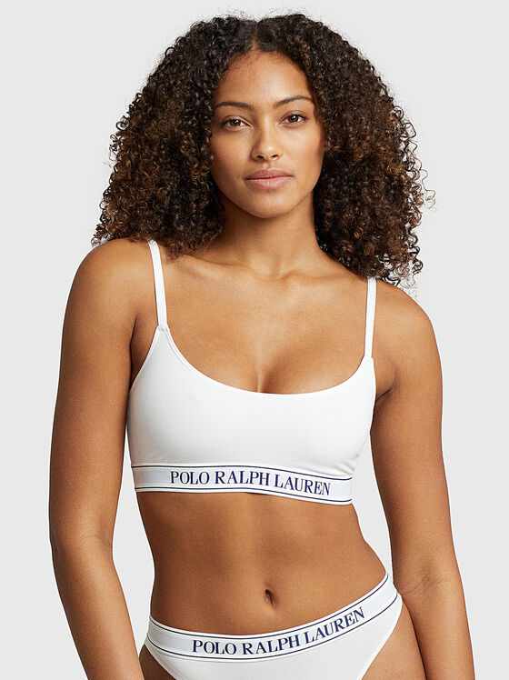 Black sports bralette with logo accent - 1