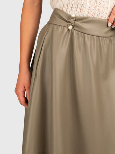 Faux leather midi skirt - 4