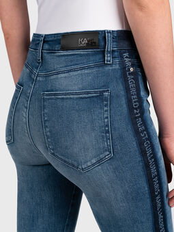 Skinny jeans with branded logo straps - 4