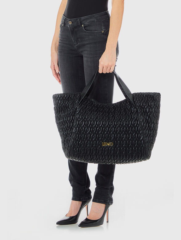 Shopper bag with gold logo  - 2