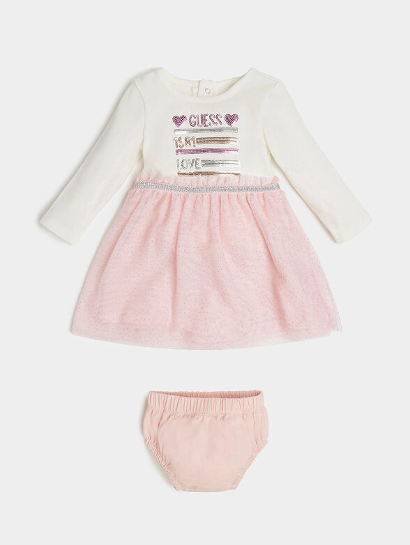 Dress with embroidered sequins and tulle - 1