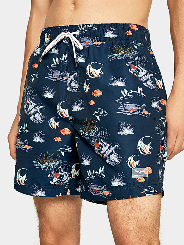 WARREN beach shorts with sea details - 1