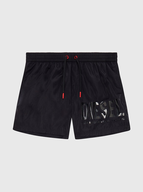 Logo accent swim shorts in black  - 1