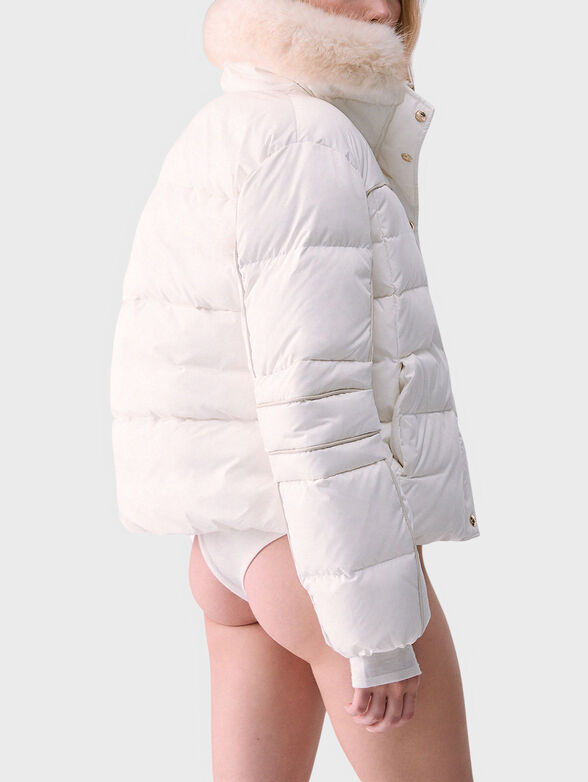 Down jacket with a quilted look - 3