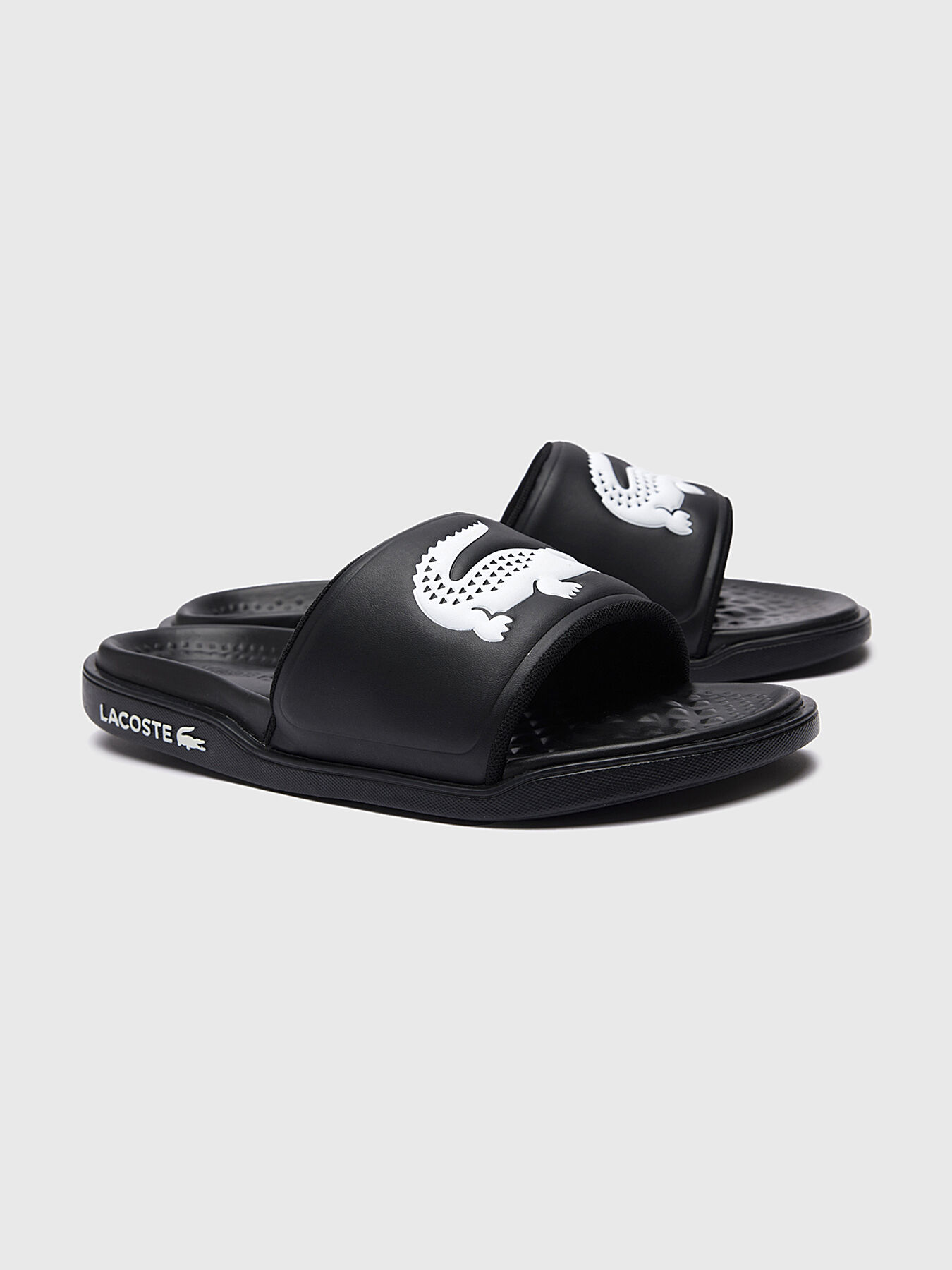 CROCO DUALISTE black beach slippers brand LACOSTE Globalbrandsstore en