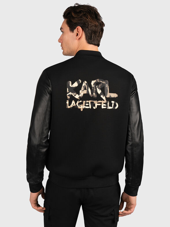 Black bomber jacket with accent back - 2