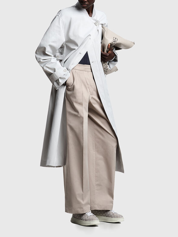Brushed cotton trousers with pleats - 2