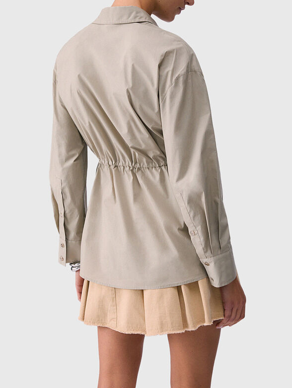 Cotton shirt with drawstring waist - 3