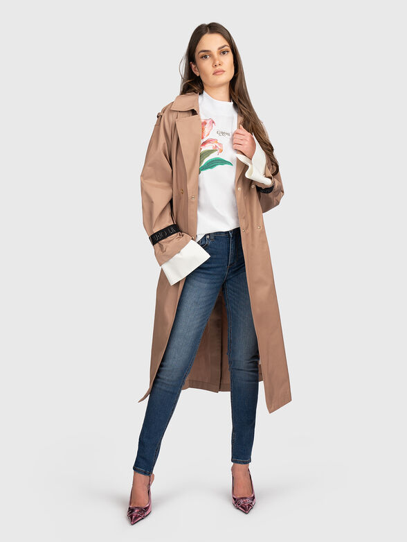 Cotton T-shirt with floral accent - 2