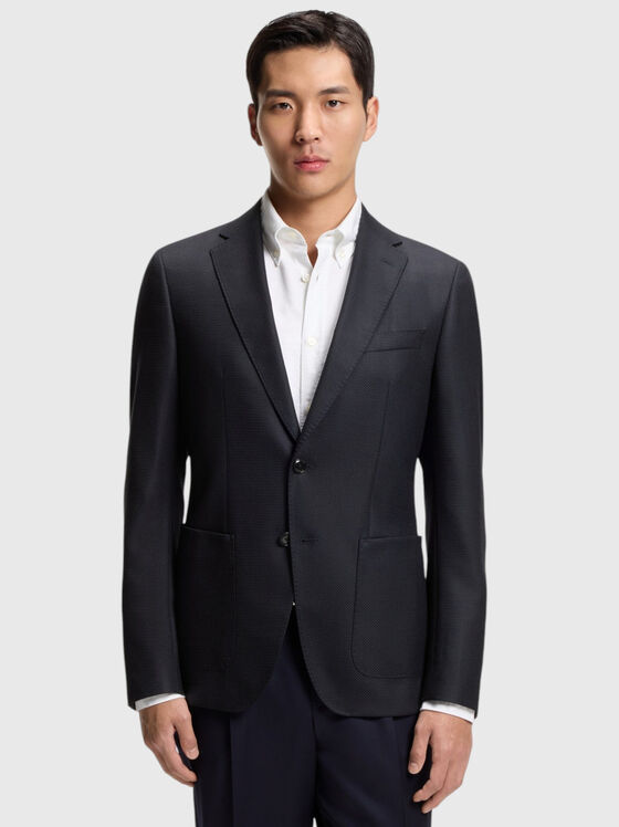 Текстурирано сако в тъмносин цвят - 1