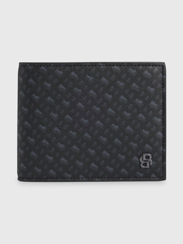 Leather wallet with logo print - 0