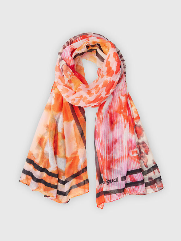 Scarf with multicoloured print - 1