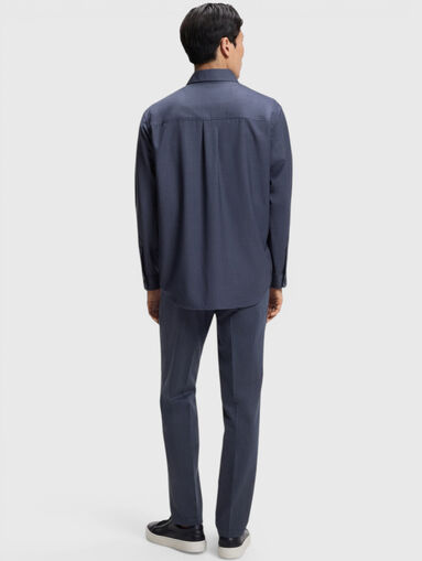 Dark blue wool shirt - 3